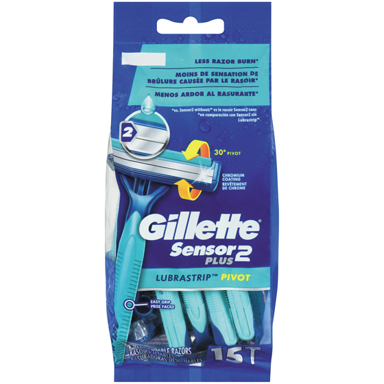 Gillette Sensor 2 rasoirs jetables 15 ea, 1,40 $/1ch