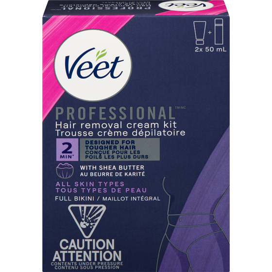 Veet Professional Hair Removal Cream Kit All Skin Types Full Bikini 2x50.0 ml, $9.49/100ml