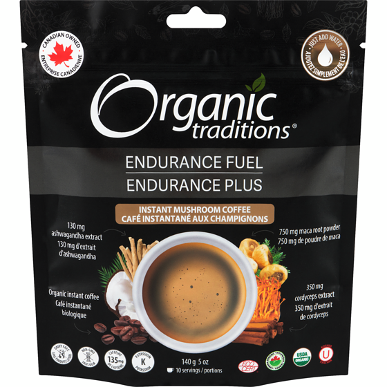 Organic Traditions Café instantané aux champignons endurance plus 140 g, 16,42 $/100g