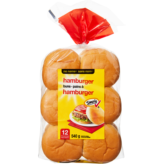 Sans Nom Pains à hamburger 540 g, 0,70 $/100g