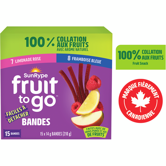 SunRype Collation 100 % aux fruits Saveurs amusantes Fruit to Go 210 g, 3,33 $/100g