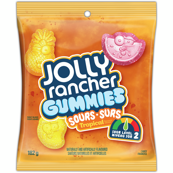 JOLLY RANCHER Gummies Sours Tropical Flavours 182 g, $2.08/100g