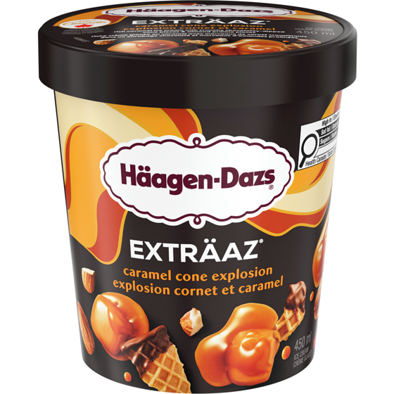 Häagen-Dazs Crème glacée exträaz explosion caramel 450 ml, 1,33 $/100ml