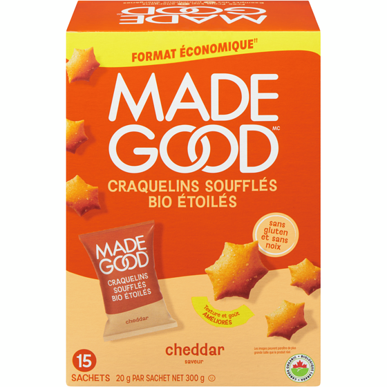 Made Good Craquelins soufflés en forme d'étoile arôme de cheddar 300 g, 4,33 $/100g