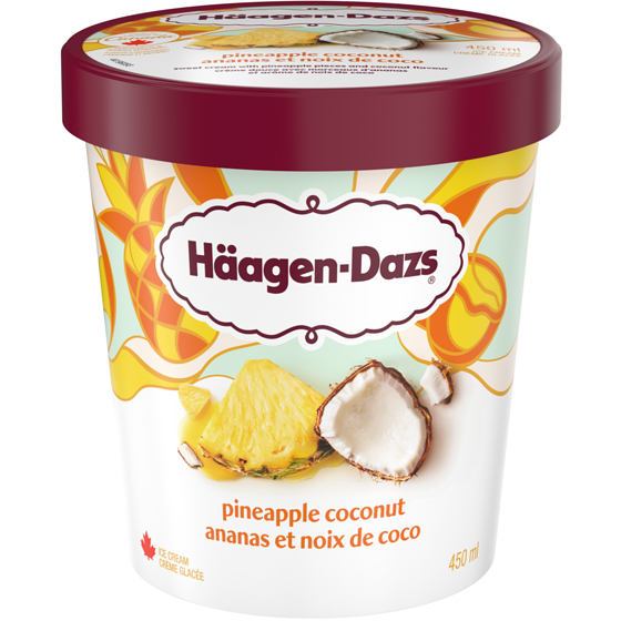 Haagen Dazs Pineapple Coconut Ice Cream 450 ml, $1.22/100ml