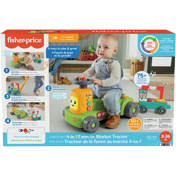Fisher Price Laugh & Learn® 4-In-1 Farm To Market Tractor™ 1 ea, $69.99/1ea