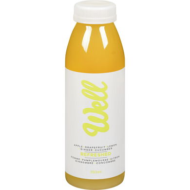Well Refreshed  Apple + Grapefruit + Lemon + Ginger + Cucumber 333 ml, $1.95/100ml