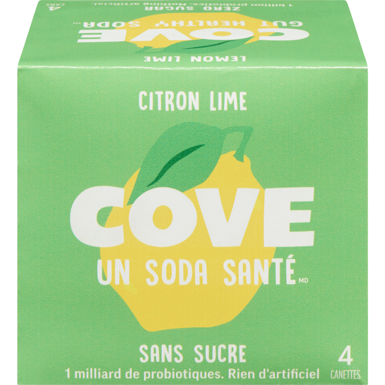 COVE Un soda santé citron lime 4x355.0 ml, 0,74 $/100ml