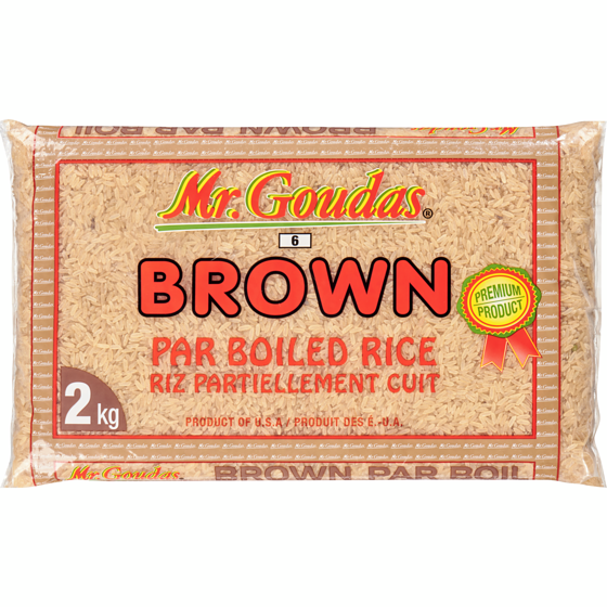 Mr Goudas Par Boiled Rice Brown 2 kg, $0.32/100g