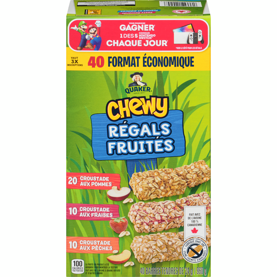 Quaker Chewy régals fruités format économique 960 g, 1,77 $/100g