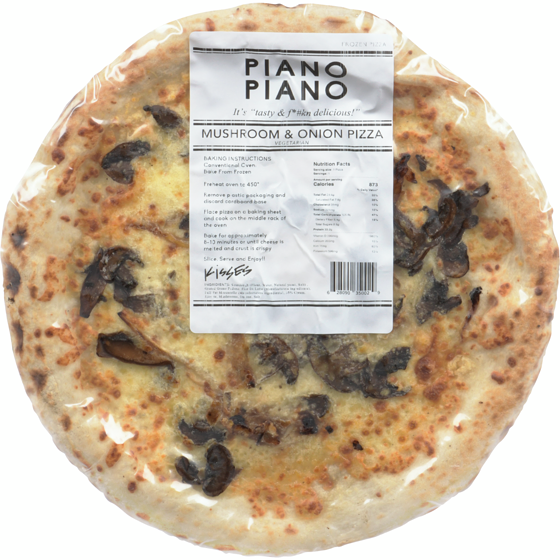 Piano Piano Frozen Pizza Mushroom & Onion 495 g, $2.42/100g