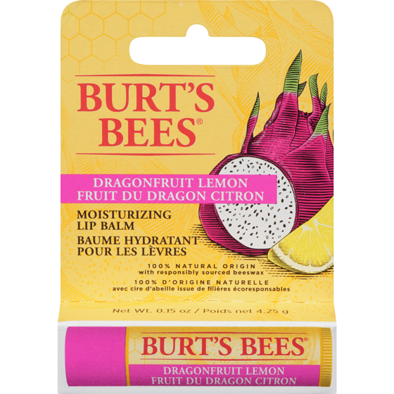 Burt's Bees Moisturizing Lip Balm Dragonfruit Lemon 4.25 g, $140.94/100g