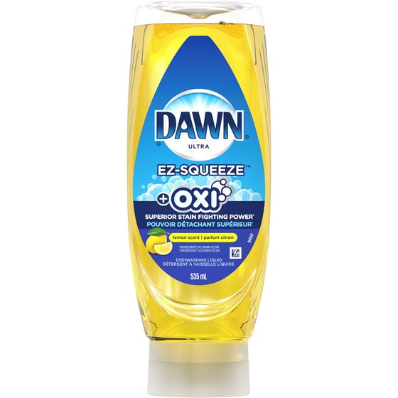 Dawn Ultra + Oxi EZ-Squeeze Dish Soap, Dishwashing Liquid, Lemon 535 ml, $1.03/100ml