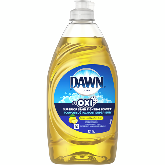 Dawn Savon à vaisselle Ultra Oxi, détergent à vaisselle liquide, parfum Citron 431 ml, 0,76 $/100ml