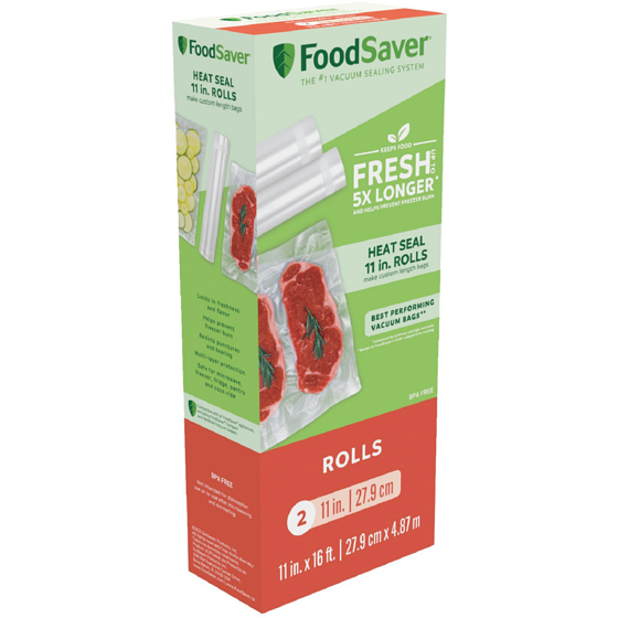 Food Saver 11" x 16’ Vacuum Seal Rolls, 2 Pack 1 ea, $30.00/1ea