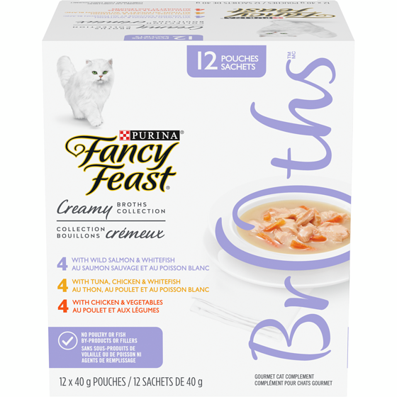 Purina Fancy Feast Creamy Broths Cat Treats Collection Variety Pack 12 Count 480 g, $3.54/100g