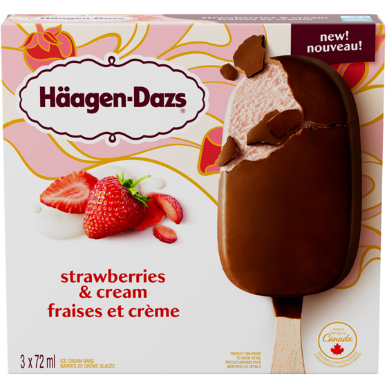 Haagen Dazs Strawberries and Cream Ice Cream Bars 216 ml, $2.55/100ml