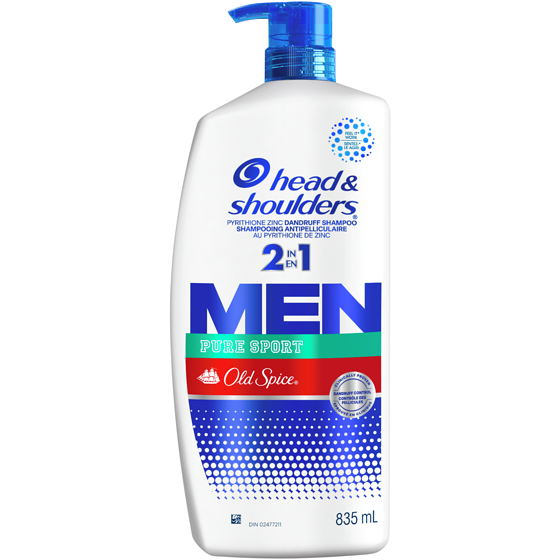 Head & Shoulders Mens 2 in 1 Dandruff Shampoo and Conditioner, Pure Sport 835 ml, $1.74/100ml