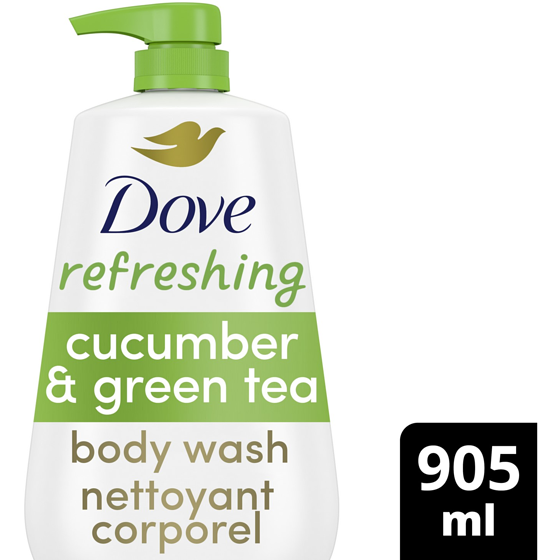 Dove Nettoyant Corporel Rafraîchissant Concombre et Thé Vert 905 ml, 1,71 $/100ml