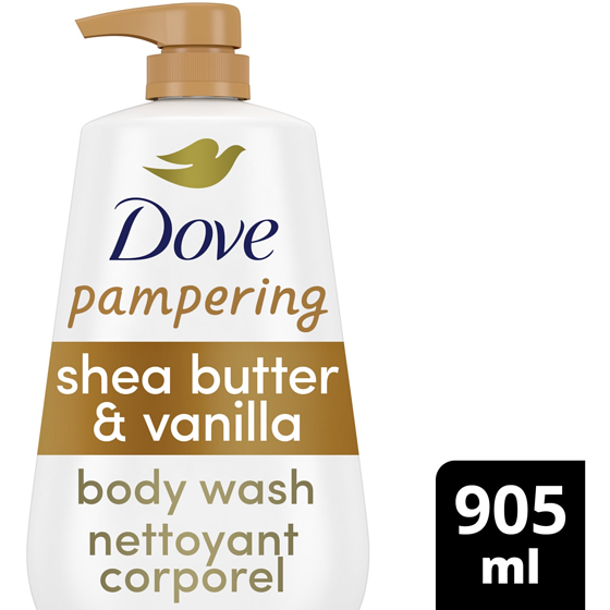 Dove Nettoyant Corporel avec Pompe Beurre de Karité et Vanille 905 ml, 1,71 $/100ml