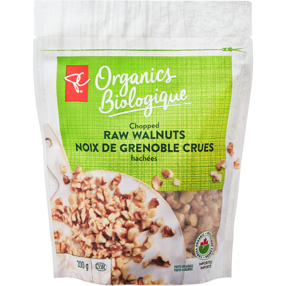 PC Organics Chopped Raw Walnuts 200 g, $4.50/100g