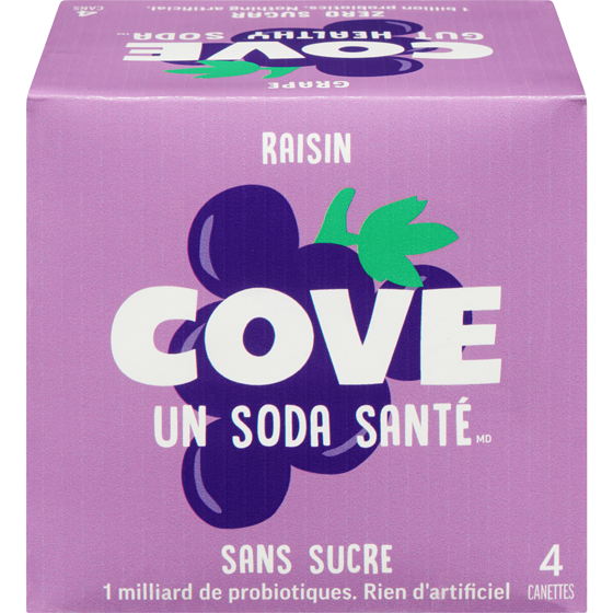 COVE Un soda santé raisin 4x355.0 ml, 0,74 $/100ml