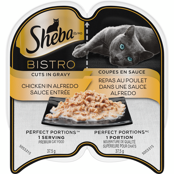 Sheba Bistro Perfect Portions Adult Wet Cat Food Cuts in Gravy, Chicken in Alfredo Sauce 75 g, $2.39/100g