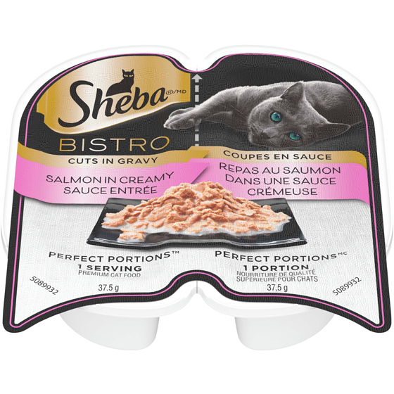 Sheba Bistro Perfect Portions Adult Wet Cat Food Cuts in Gravy, Salmon in Cream Sauce 75 g, $2.39/100g