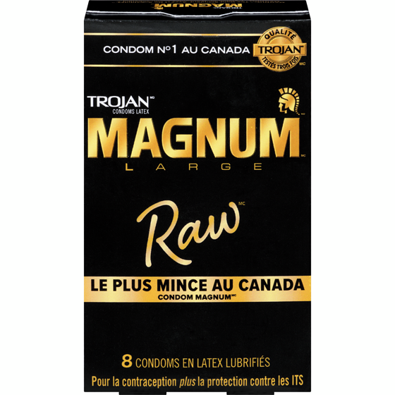 Trojan Condoms de grande taille lubrifiés Magnum Raw 8 ea, 1,37 $/1ch