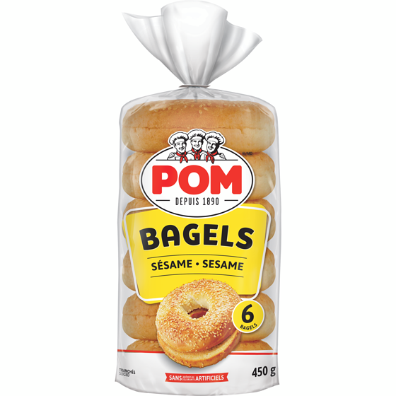 POM Bagels au sésame 450 g, 1,22 $/100g