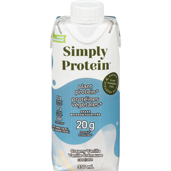 Simply Protein Plant Protein+ Shake Creamy Vanilla Flavour (Case) 4x330.0 ml, $1.14/100ml