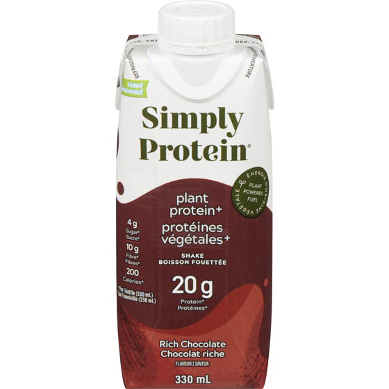 Simply Protein Plant Protein+ Shake Rich Chocolate Flavour 330 ml, $1.36/100ml