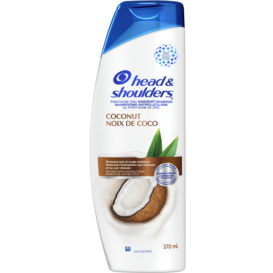 Head & Shoulders Shampooing antipelliculaire s à la noix de coco pour un usage quotidien, sans parabènes 370 ml, 2,02 $/100ml