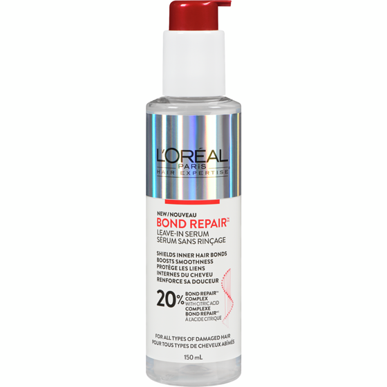 L'Oreal Paris Hair Expertise Bond Repair Leave-in Serum, Repairs All Types of Damaged Hair, with Citric Acid Complex 150 ml, $7.33/100ml
