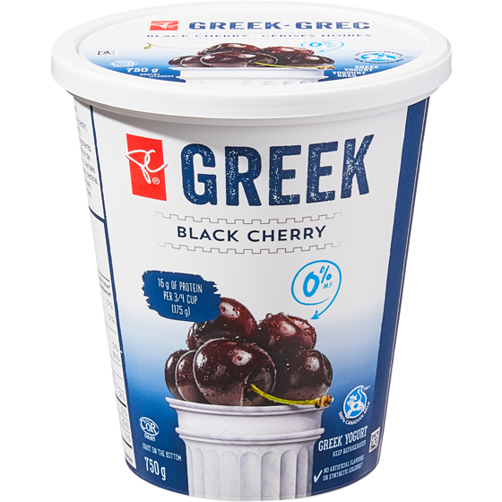 President's Choice Black Cherry Greek Yogurt 750 g, $0.73/100g