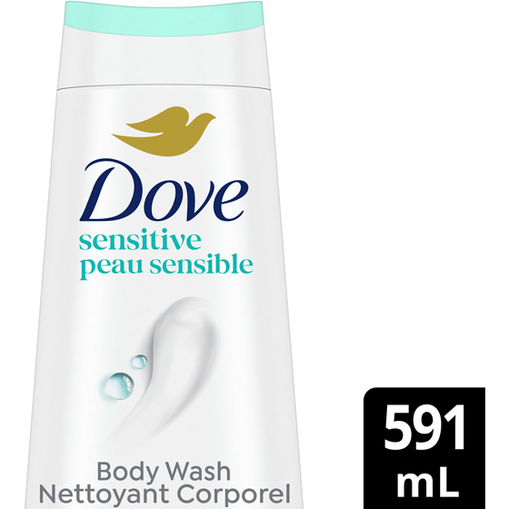 Dove Body Wash Sensitive Skin Hypoallergenic Formula Skin Cleanser 591 ml, $2.03/100ml
