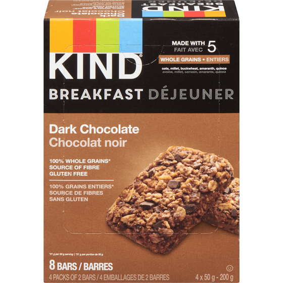 Kind Barre Petit Déjeuner Chocolat noir 4x50.0 g, 1,50 $/100g