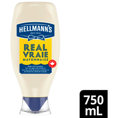 Hellmann’s Mayonnaise pour salades, hamburgers, sans gluten 750 ml, 0,80 $/100ml