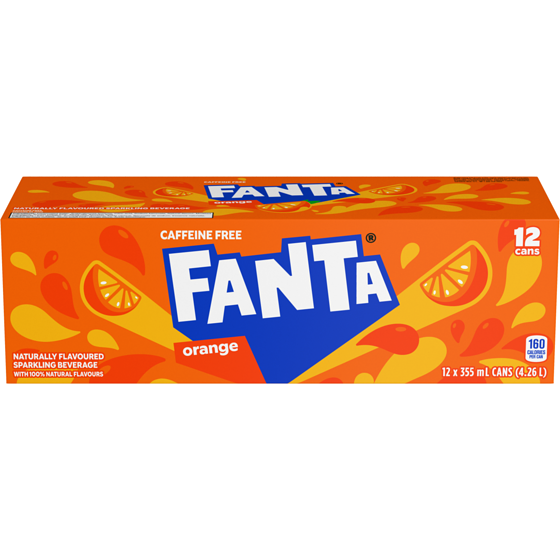 FANTA Soda Orange Can 12x355.0 ml, $0.21/100ml