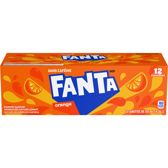 Fanta Soda Orange Cannette 12x355.0 ml, 0,20 $/100ml