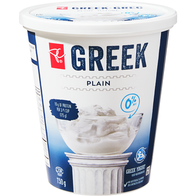 le Choix du Président Yogourt grec nature 0% 750 g, 0,73 $/100g