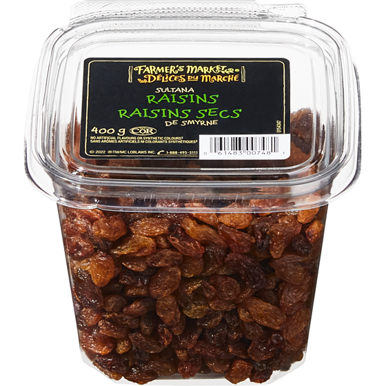 Farmer's Market Sultana Raisins 400 g, $1.50/100g