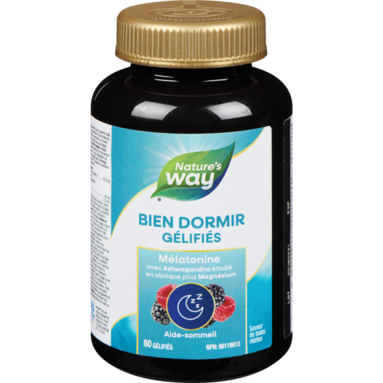Nature’s Way Bien dormir aide-sommeil mélatonine saveur de baies mixtes 60 ea, 0,34 $/1ch