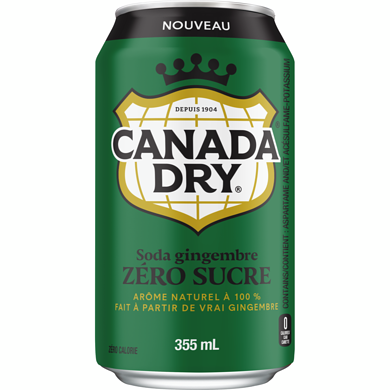 Canada Dry Soda Gingembre Zéro Sucre 12x355.0 ml, 0,21 $/100ml