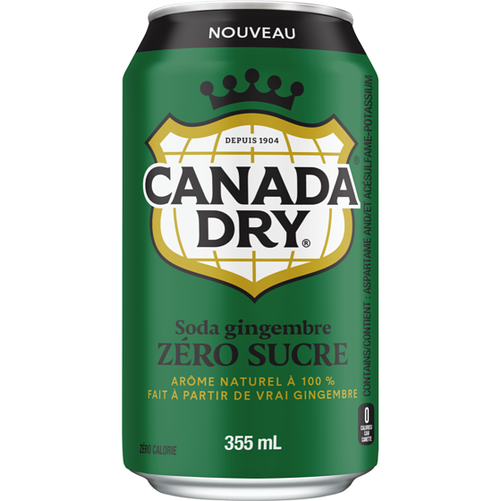 Canada Dry Soda Gingembre Zéro Sucre 12x355.0 ml, 0,21 $/100ml