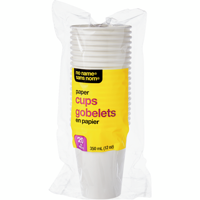 No Name Paper Cups 20 Pack 20 ea, $0.20/1ea