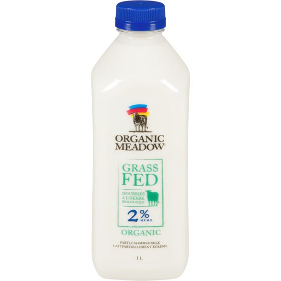 Organic Meadow Partly Skimmed Milk Grass Fed Organic 2 % M.F. 1 l, $0.61/100ml