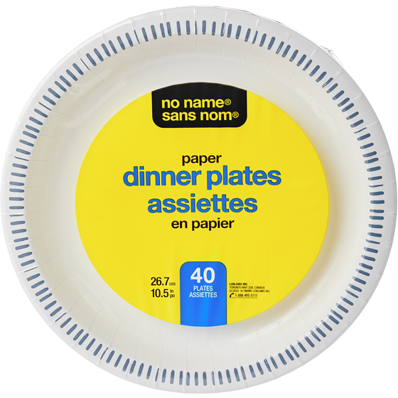 Sans Nom Assiettes en papier, emballage de 40 40 ea, 0,19 $/1ch