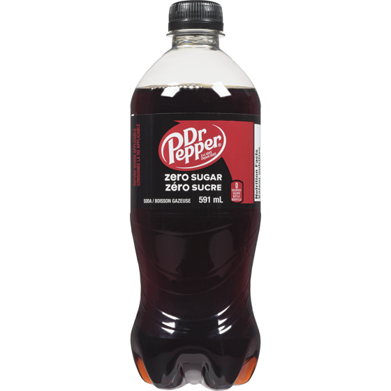 Dr Pepper Zero Sugar Soda 591 ml, $0.47/100ml