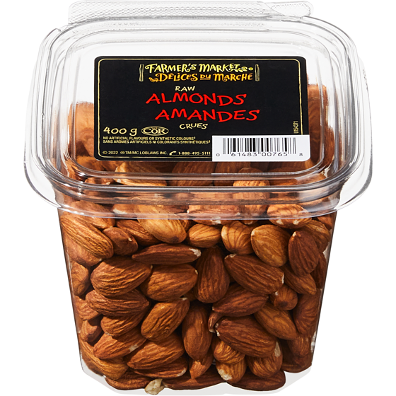 Délices du Marché Amandes crues 400 g, 3,50 $/100g